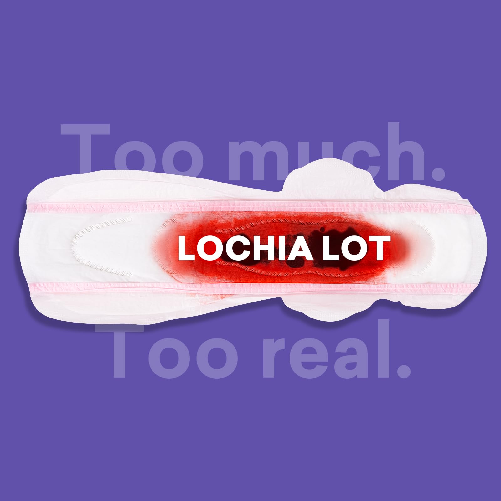 PurComfy 24 Count Premium Postpartum Pads with Wings, Large Maximum Absorbency Postpartum Maternity Pads Ultra Soft Heavy Flow Secure Leak Protection After Birth