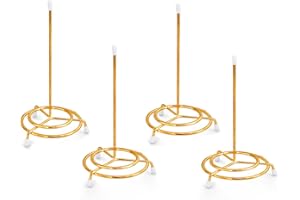AMLITS 4PCS Check Spindle - Bill Check Fork Holder Memo & Receipt Spike - Stainless Steel - Organize Your Finances Easily (Yellow)