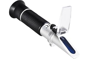 KIYHEMO Portable Brix Refractometer with ATC, Accurate Dual Scale Brix Meter Specific Gravity SG Wort 1.000-1.130 & Brix 0-32%, High Precision Sugar Level Tester in Wine Making, Beer Brewing, Home Brew Kit