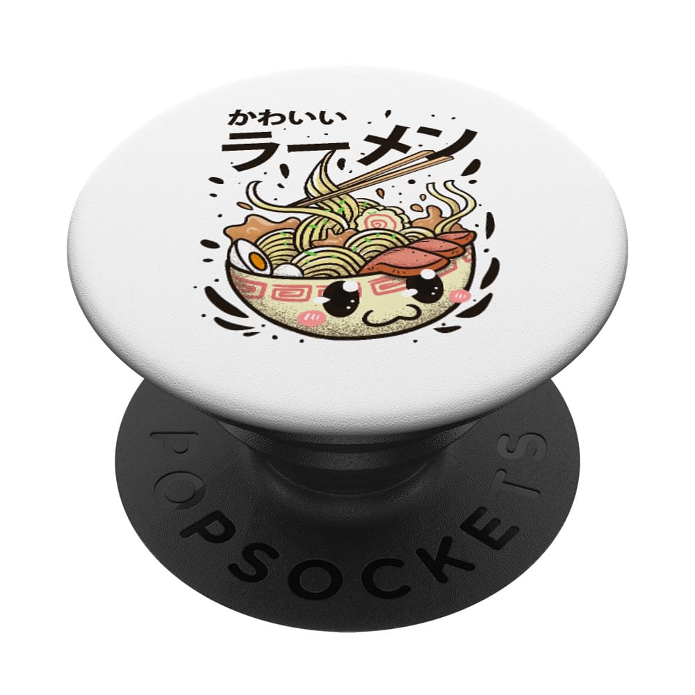 Kawaii Ramen Bowl Men Women Kids Japanese Noodle Japan Anime PopSockets Adhesive PopGrip
