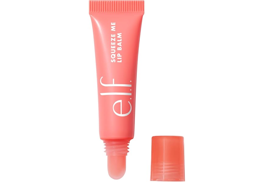 e.l.f. Squeeze Me Lip Balm, Moisturizing Lip Balm For A Sheer Tint Of Color, Infused With Hyaluronic Acid, Vegan & Cruelty-free, Strawberry
