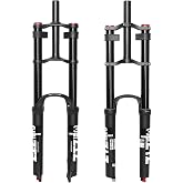ZTZ 26/27.5/29" Mountain Bike Air Suspension Fork,QR 9x100mm,Max 2.5" Tires | 180mm Travel,Rebound Adjustment,1-1/8" Straight Steerer Ultralight Double Shoulder Design Front Fork for XC/AM MTB