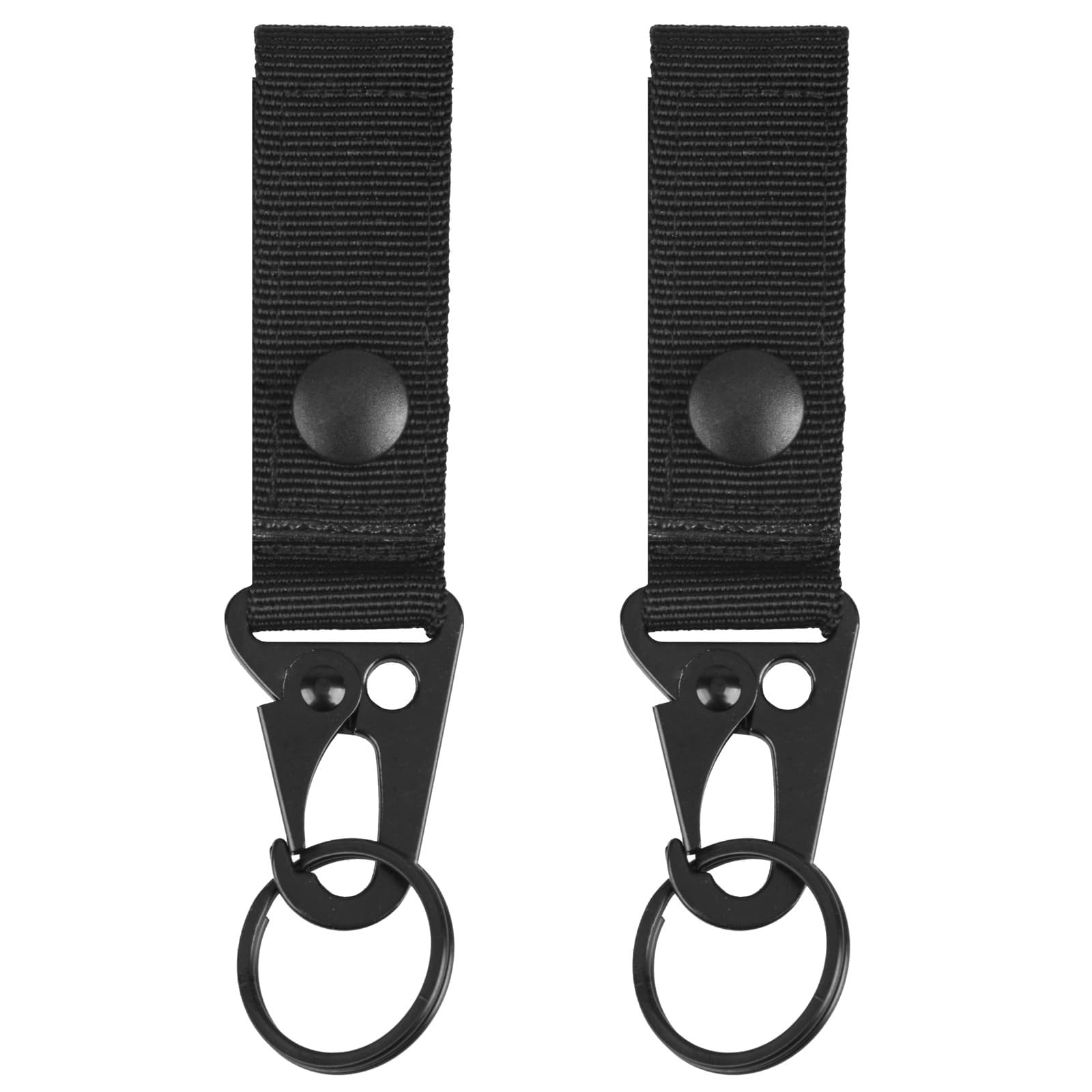 2Pcs Heavy Duty Belt Keeper Clip Key Holder, Key Clip with Nylon Molle Strap & Metal Snap & Keys Clips, Tactical Vest Accessories, Law Enforcement Accessories, Police Military Equipment