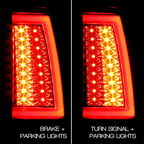 2003-2006 Silverado/Sierra Mystery Blk Smoke LED Tail Lights w/ Fiber Optic Tube Pair L+R 2004 2005