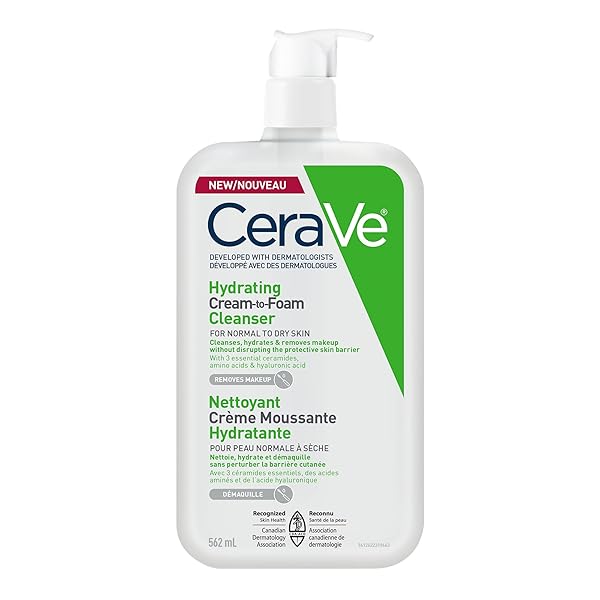 CERAVE HYDRATING CREAM-TO-FOAM CLEANSER | HYDRATING MAKEUP REMOVER...