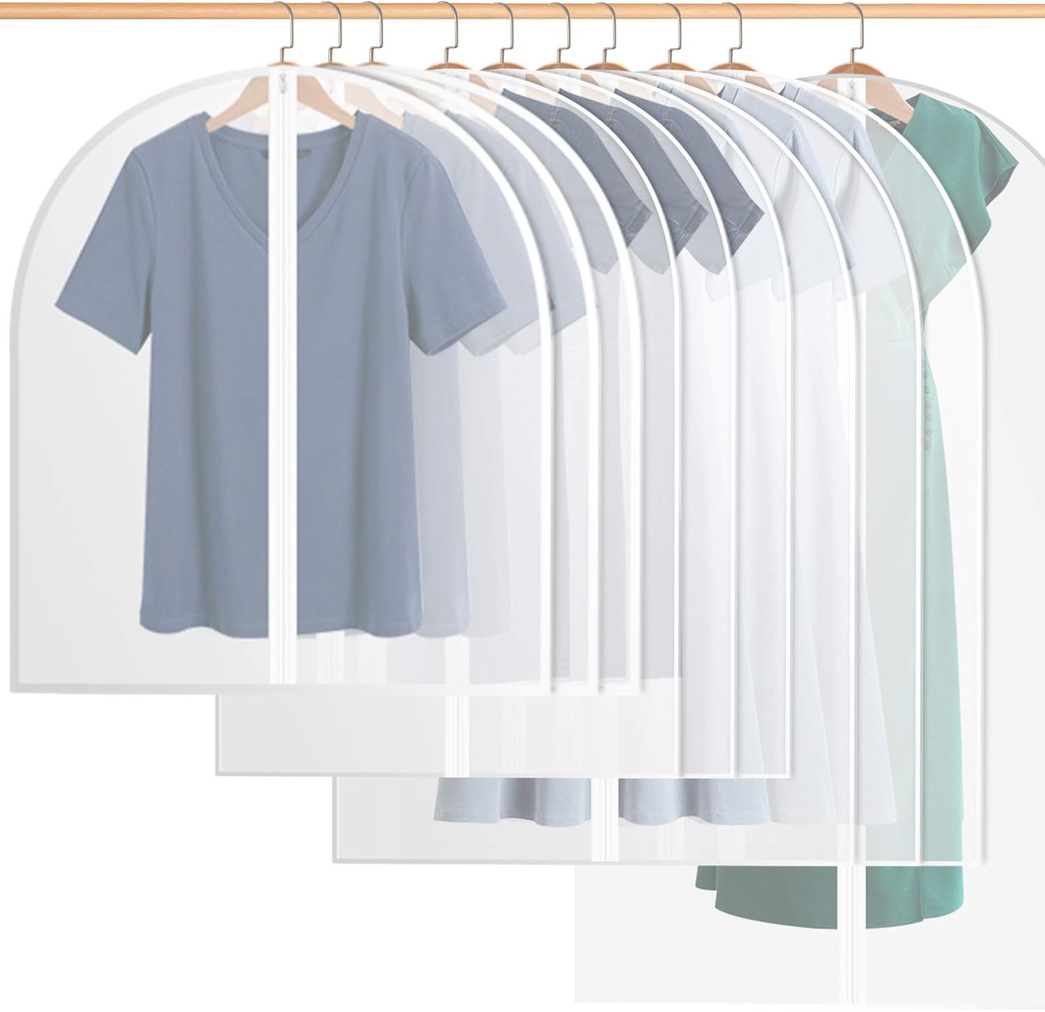 Housses De Vêtements, Lot De 2 Lavable Transparent Etanche Anti