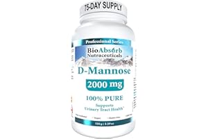 D-Mannose Powder. 2000 mg Per Serving. 75-Day Supply of 100% Pure D Mannose Powder. Non-GMO. Vegan (150 g)