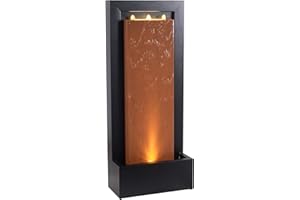 Kenroy Home 50082RSTBL Andora Floor Fountain with Rust and Matte Black Finish, Modern Style, 47.5" Height, 19.75" Width, 19.75" Depth