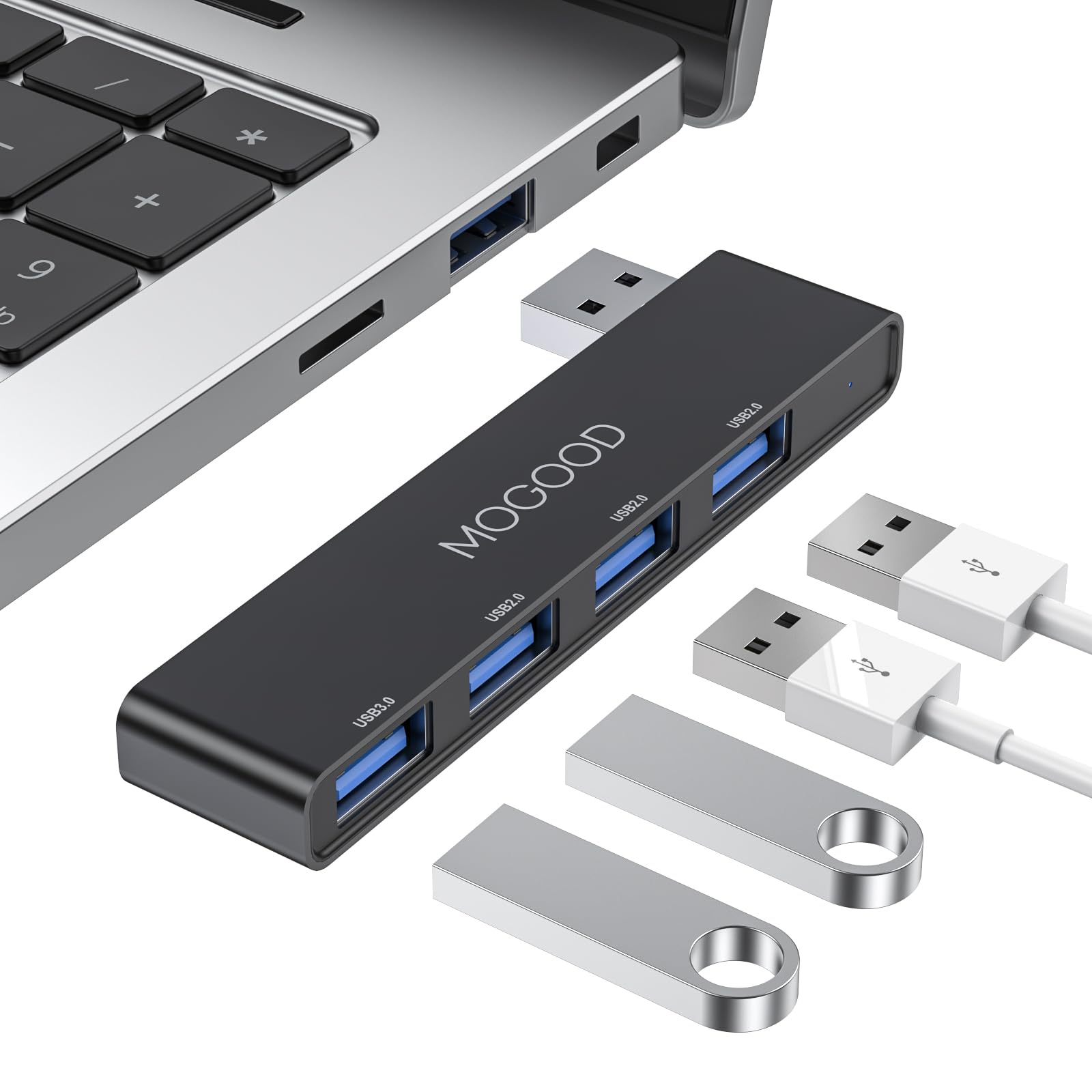 MOGOOD USB 3.0 Multiport Adapter - Laptop USB Port Expander, PC, Mac Compatible