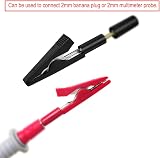JZK 4Pcs Mini Insulated Crocodile Clips 2mm Banana Socket Red Black 41.2mm view 5