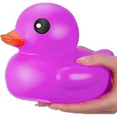 Honoson 6.89 Inch Giant Rubber Duck Glitter Large Rubber Duck, Purple | Big Sparkly Bath Toy for Summer, Birthday Party Favor Gift