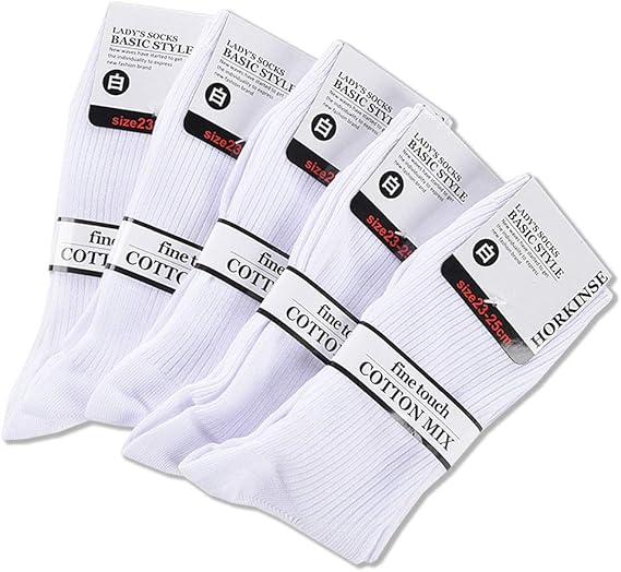 Amazon Plus Nao プラスナオ ショートソックス クルーソックス リブ 靴下 5足組 レディース 23 25cm 白 ベーシック 定番 くつ下 くつした シンプ 靴下 通販