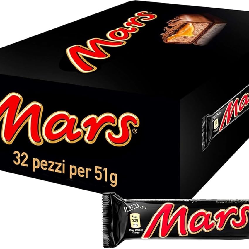 Mars Barretta con Caramello Ricoperta al Cioccolato, 32 Barrette X51G (1632G)