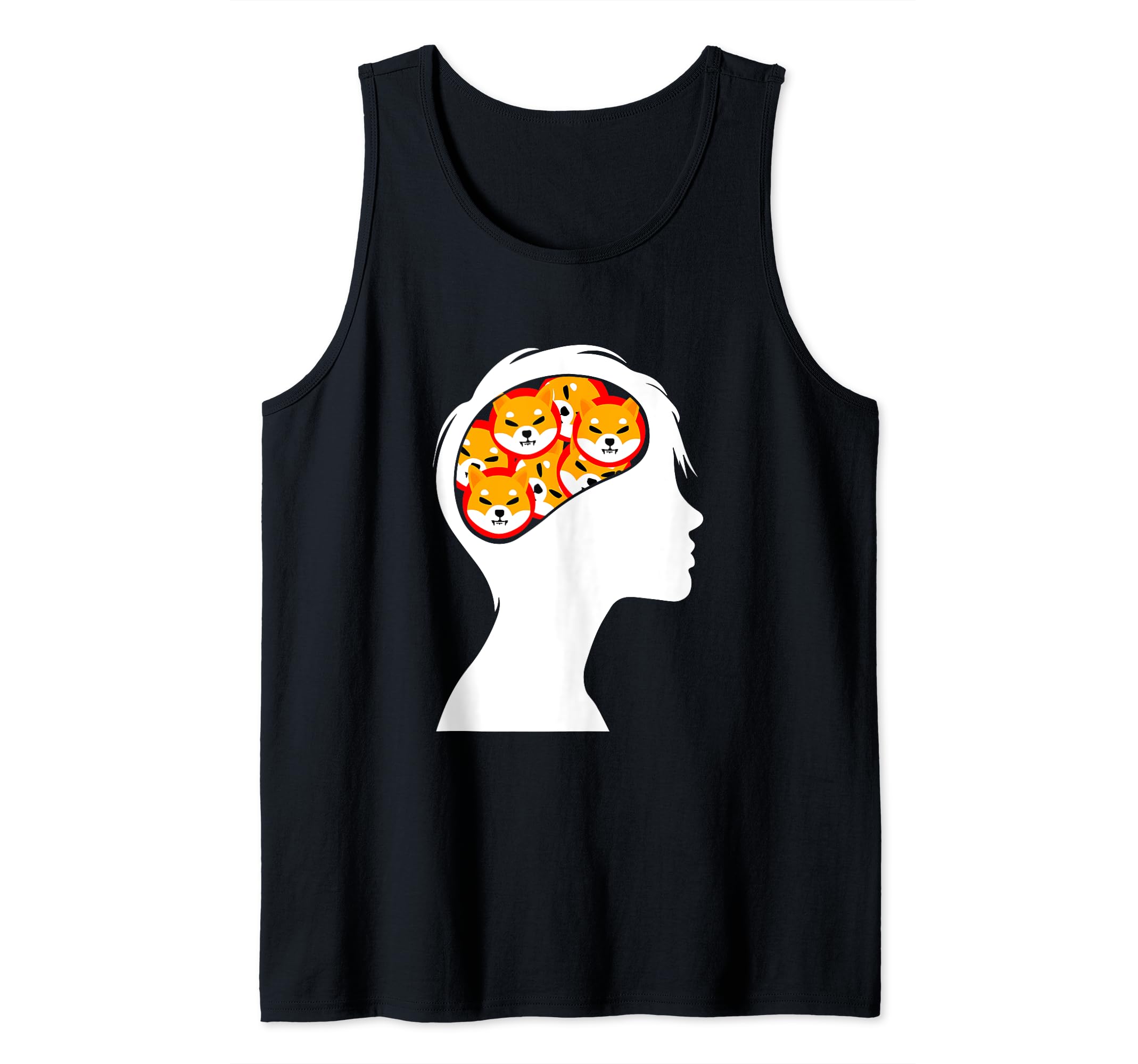 Shiba Inu Coin In Brain Funny Digital Currency HODL Lover Tank Top