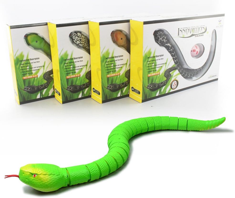 Tricky Toys, JoyJay Infrared Remote Control Snake Wireless Toy High Simulation Animal Snake Toy Gift for Kids-Tricky Toys (Green)