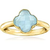 Ross-Simons Italian 1.40 Carat Aquamarine Clover Ring in 14kt Yellow Gold