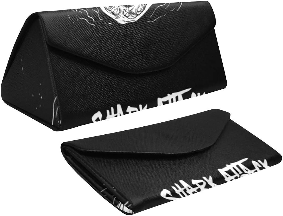 InterestPrint Sea Life Foldable Eyeglass Case PU Leather Triangular Sunglasses Case Hard Shell