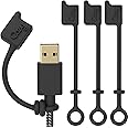 [4-Pack] Cozy USB Caps/Covers/Tether for USB A Cables with Dust Protection, Protects During Travel, Portable, Designed by Cozy (USB A Black)