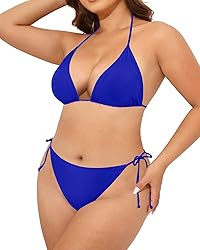 Tempt Me Women Plus Size Triangle Bikini String Two