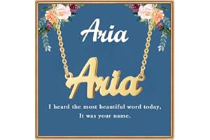 Ldurian Custom Name Necklace Personalized Mother's Day Gift | Name Pendant Necklace Christmas Gifts | 14K Gold Dainty Name Plate Charm Necklaces Birthday Girl Jewelry Gift for Teen Girls