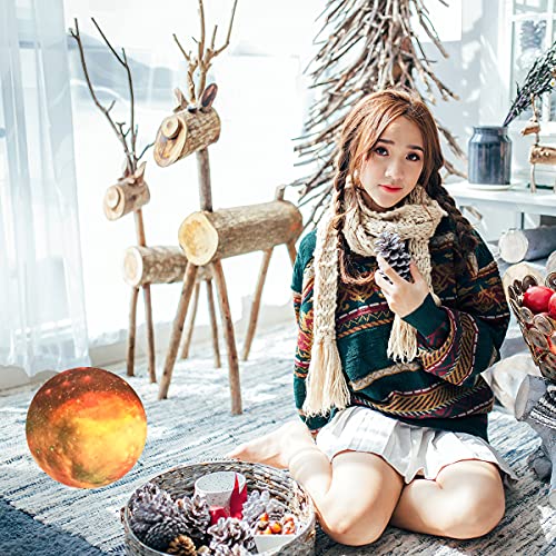 Night Lamp Kids Light 3D Star Moon Lamp, HUAXXIA 5.9 inch 16 Colors LED Lights with Wooden Stand, Touch & Remote Control USB Rechargeable Night Light for Kids/Friends Home Decor, Christmas Gift