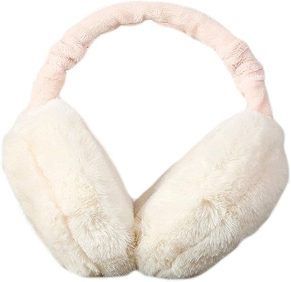 IMIKE Womens Girls Winter Warm Outdoors Earmuffs, Foldable Soft Warm Plush Fleece Ear Warmers