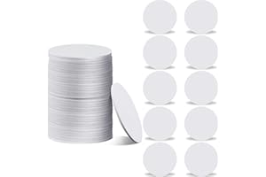 OUTUS 50 Pieces NFC Tags NFC 215 Card NFC Chip 215 Blank White PVC Coin Cards Compatible with Tagmo and NFC Enabled Mobile Phones and Devices, Round (25 mm/ 1 Inch)