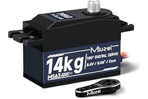 Miuzei RC Digital Servo 14kg Low Profile Servo Motor Metal Gear High Torque for 1/10 1/12 RC Drift Car, Road Racing, Helicopt