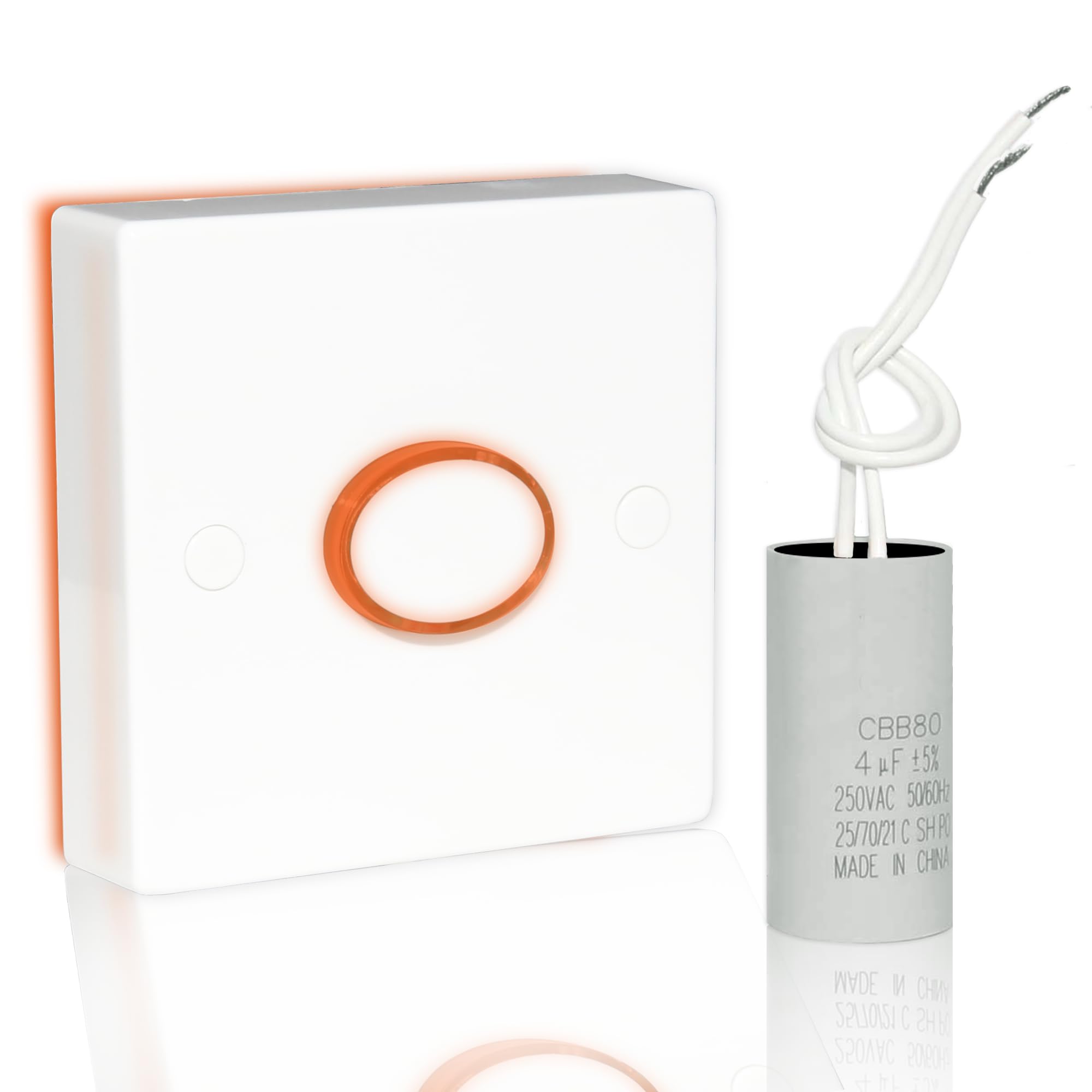 LOWENERGIE Energy Saving Time Lag Switch with PFCC Capacitor – Adjustable Delay Rundown, Illuminated Push Button – Bundle of 2 for Lighting Efficiency