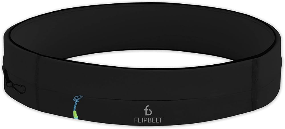 FlipBelt Zipper Running Belt for Phone and Essentials Black M