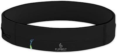 FlipBelt Zipper Running Belt for Phone and Essentials Black M