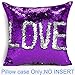 URSKYTOUS Reversible Sequin Pillow Case Decorative Mermaid Pillow Cover Color Changing Cushion Throw Pillowcase 16” x 16”,Purple and Silver