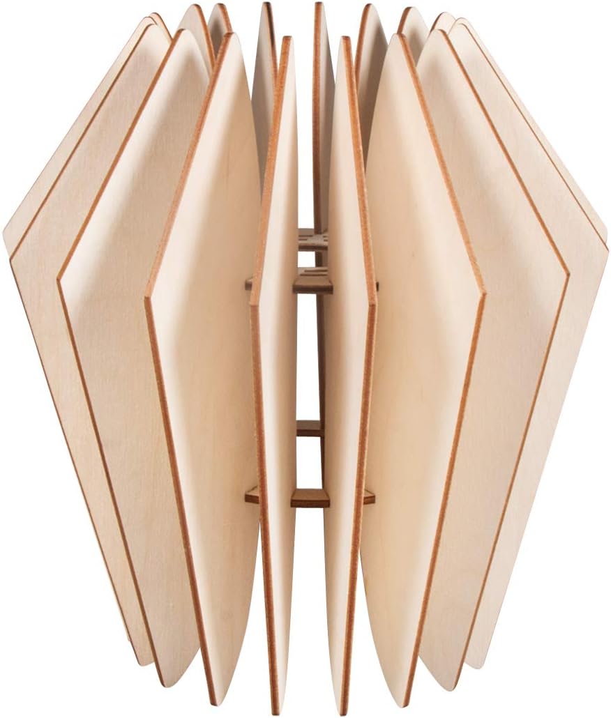 Rayher 62900505 Wood lamella lamp Copenhagen,FSCMixCred, natural, 22x22x23.5cm, 20-part, box 1Set