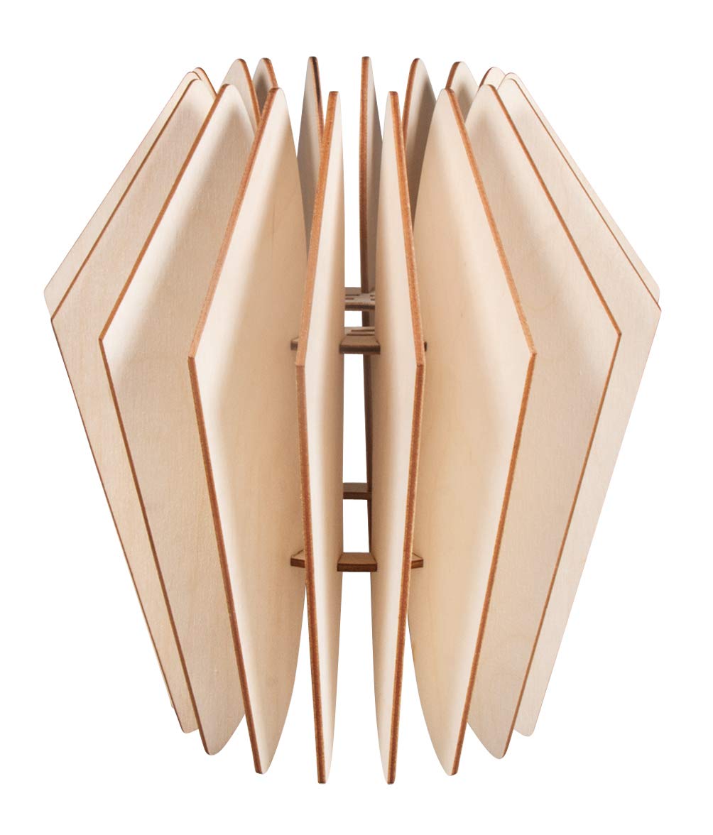 Rayher 62900505 Wood lamella lamp Copenhagen,FSCMixCred, natural, 22x22x23.5cm, 20-part, box 1Set