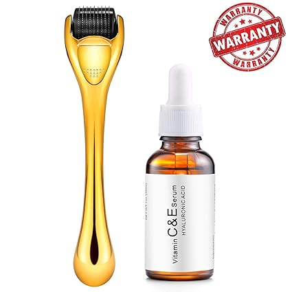 Endim Naturals Vitamin C Serum For Face Topical Facial Serum With Hyaluronic Acid Vitamin E 1oz Derma Roller 025mm Beauty Skin Care Tool Micro