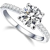 YosikCase Moissanite Rings for Women 1.5CT Moissanite Engagement Ring Sterling Silver Rings Size 8.5