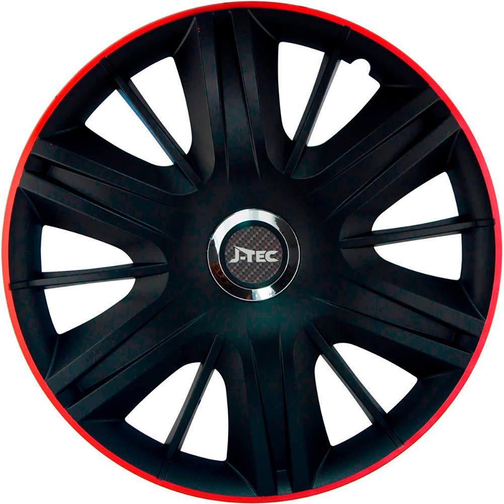J-Tec Set of 4 wheel covers Maximus GTR 14-inch black/red + chrome ring
