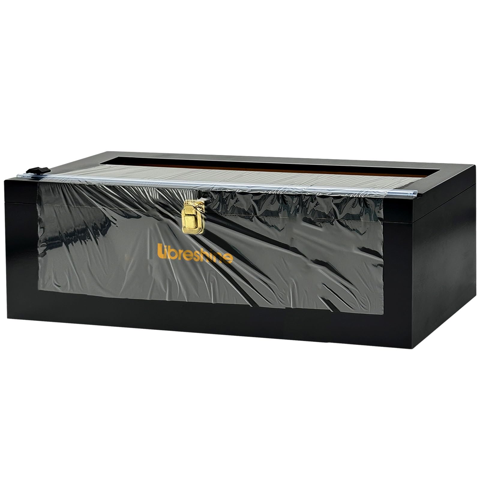 Photo 1 of Libreshine Black 18 Inch Commercial Plastic Wrap Dispenser with Cutter & Roller - Heavy Duty 3000ft Film & 1000ft Foil Holder - Fits Butcher, Freezer, Kraft Paper for Restaurant Kitchen Food Service