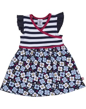 Baby Girls' Blaue Blumen Surplice Dress (Baby) - Navy
