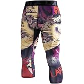 LAFROI Men's Quick Dry Cool 3/4 Cropped Compression Tights Leggings | Lightweight, Elastic Waistband, Multi-Use, Outdoor Sports, YSK10
