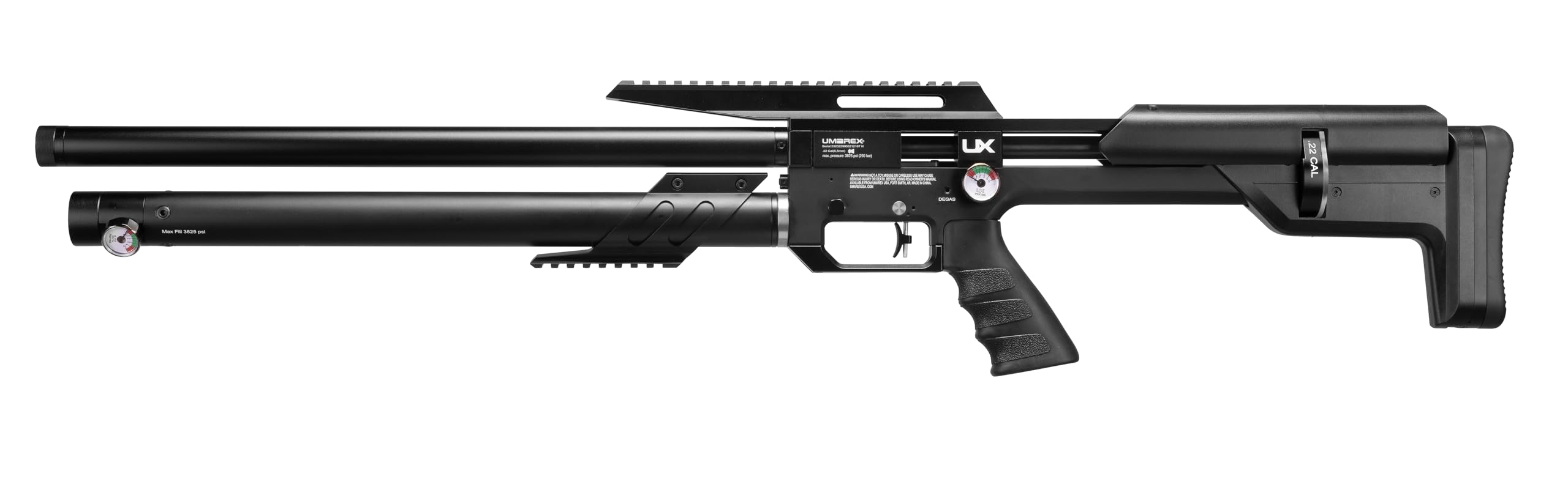 Umarex Zelos Rifle de aire comprimido PCP calibre .22, negro