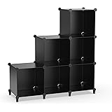 6-Cube Storage Shelf, Storage Bookcase Bookshelf with Metal Hammer, Storage Cubes Organizer Cabinet for Kids, Closet, Bedroom