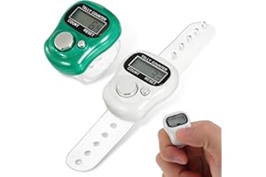 BESPORTBLE 2Pcs Electronic Finger Counters Ring - Digital Tally Counter for Prayer, Chanting, Meditation, Assorted Colors, 4.