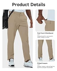 SNOWTEN Mens Pro Dress Pants Classic Fit Stretch