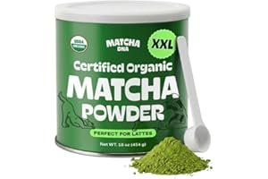 Matcha DNA Organic Matcha Powder - XXL 16oz TIN – Matcha Green Tea - USDA Organic Gluten-Free Vegan, Unsweetened No Additives