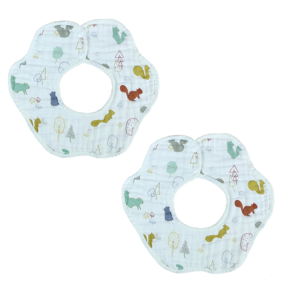 Baby Bandana Drool Bib pack of 2 Drooling and Teething Baby Neck Roll Burp Cloth