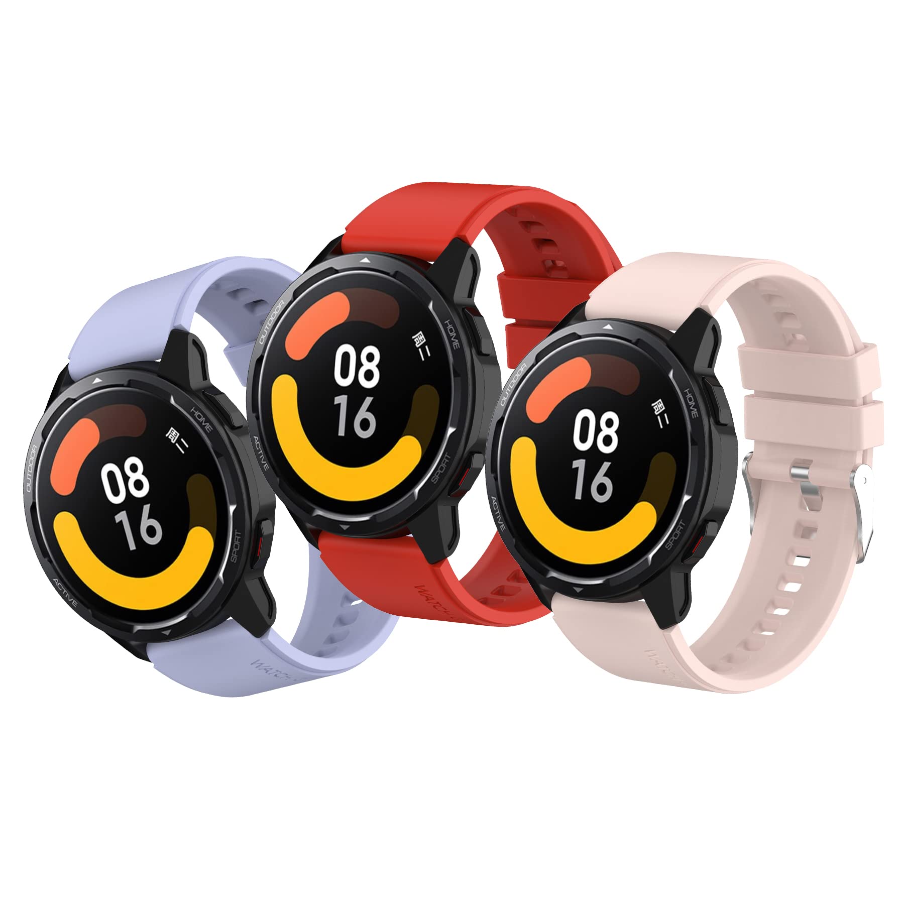MIJOBS 3PCS Straps Compatible with Xiaomi Watch S1 Active Wristband Xiaomi Watch S1, Xiami Mi Watch Color, Mi Watch Sport, Xiaomi MI WATCH Strap Breathable Silicone Sport Replacement Watchband