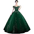 LEJY Women's Off The Shoulder Dress Masquerade Ball Gowns Prom Dress
