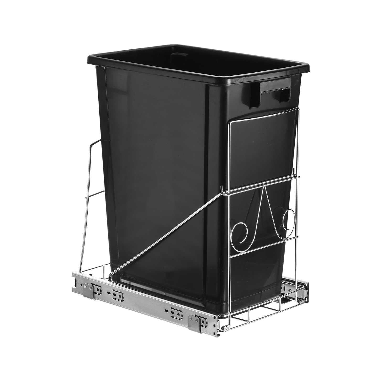uxcell Pull Out Trash Can Under Cabinet, Adjustable Slide Out Shelf for Kitchen Trash Can Under Sink, Slide-Out Cabinet Trash Can Pull Out Kit- bin is not Included