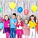 3 Pack Metallic Tinsel Curtains, 3.28 x 8.2Ft Foil Fringe Shimmer Curtain Door Window Decoration for Birthday Wedding Party (Silver)